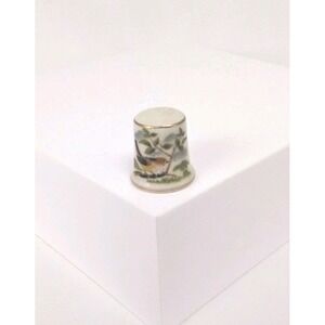Knobler Vintage Bone China Bird‎ Thimble Japan